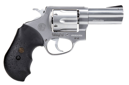 Rossi 2RP639 RP63 Small Frame 357 Mag 6 Shot, 3" Satin Stainless Steel Barrel, Cylinder & Frame, Black Textured Rubber Grip, Hammer Block Safety, Exposed Hammer