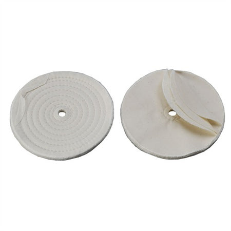 MUSLIN POLISH WHEEL, STITCHED, 6" X 3/8" THICK, 1/2" ARBOR