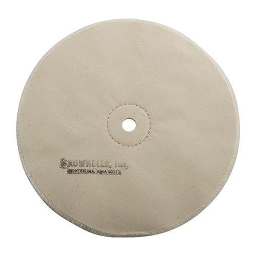 MUSLIN POLISHING WHEEL, LOOSE, 8" X 20-PLY, 1/2" ARBOR