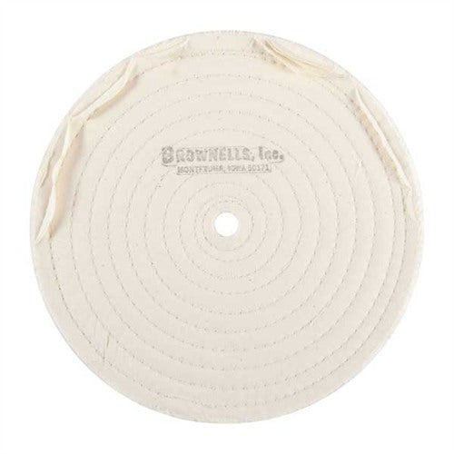 MUSLIN POLISH WHEEL, STITCHED, 8" X 3/8" THICK, 1/2" ARBOR