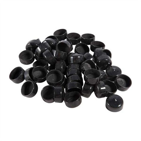 1" (2.5CM) BLACK VINYL TUBE CAP 50 PACK