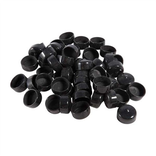 1" (2.5CM) BLACK VINYL TUBE CAP 50 PACK