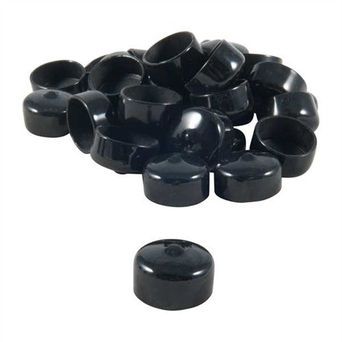 1" (2.5CM) BLACK VINYL TUBE CAP 100 PACK