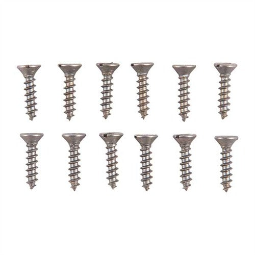 2X3/8" STEEL FLAT HEAD WOOD SCREWS BLUED 12 PACK
