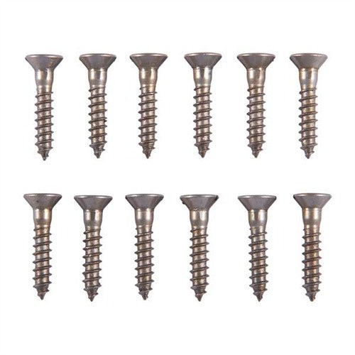 6X3/4" STEEL FLAT HEAD WOOD SCREWS BLUED 12 PACK