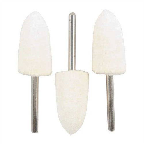 MANDREL MOUNTED FELT BOB TAPERED CONE 1"X1/2" 3 PACK