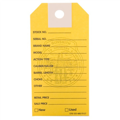 GUN PRICE TAGS, YELLOW, 1000 PACK