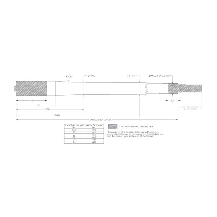 264 Cal Carbon Fiber Bolt-Action Rifle Barrel