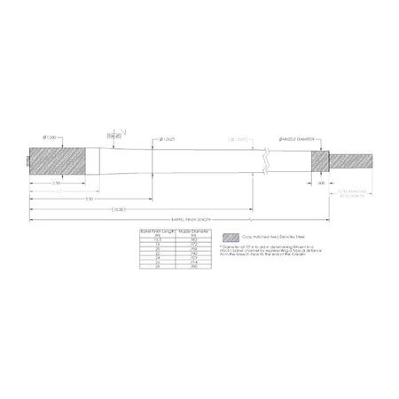 30 Cal Carbon Fiber Bolt-Action Rifle Barrel