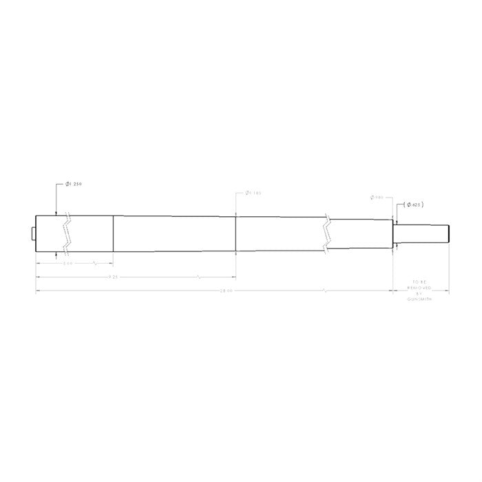30 Cal Stainless Steel Bolt-Action Rifle Barrel