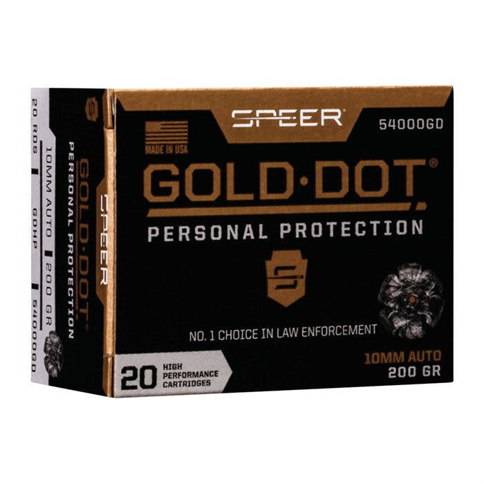 Speer Personal Protection 10mm Auto 200 grain Gold Dot ammunition