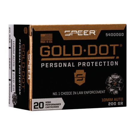Speer Personal Protection 10mm Auto 200 grain Gold Dot ammunition