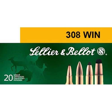 Sellier and Bellot Match .308 Win / 7.62x51mm 168 grain Hollow Point Boat Tail ammunition