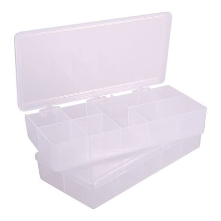 STORAGE BIN, 9 COMPARTMENT, 7"X3-1/2"X1-1/4", 2 PACK