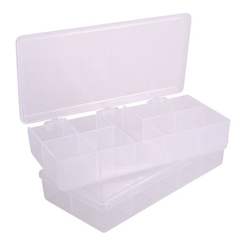 STORAGE BIN, 9 COMPARTMENT, 7"X3-1/2"X1-1/4", 2 PACK