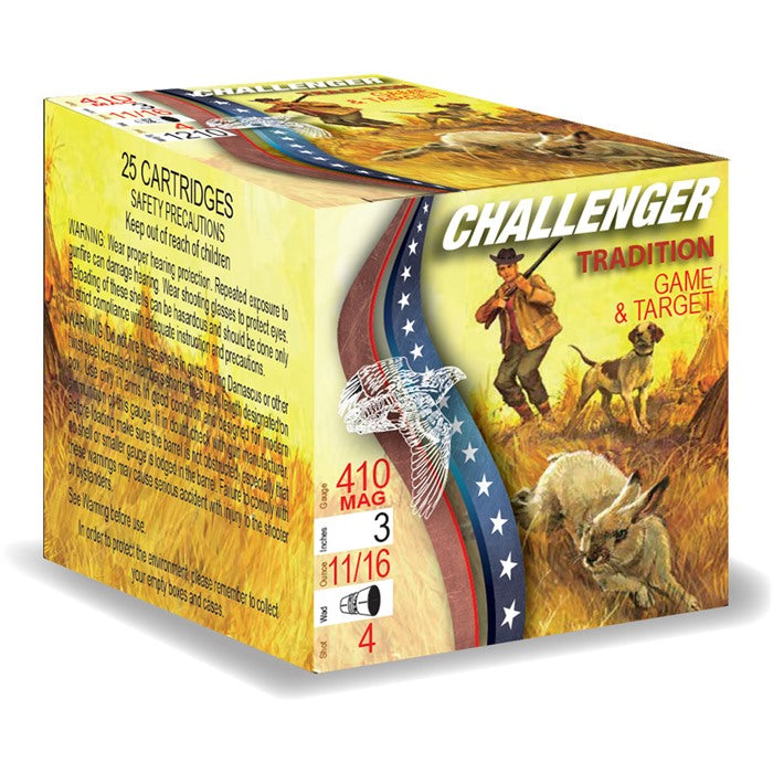 Challenger Ammunition  Shotgun Ammo .410 Bore 3 in 11/16 oz #6
