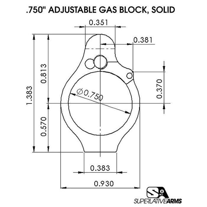 AR-15 Precision Solid Adjustable Gas Block