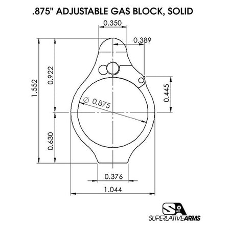 AR-15 Solid Body Adjustable Gas Block