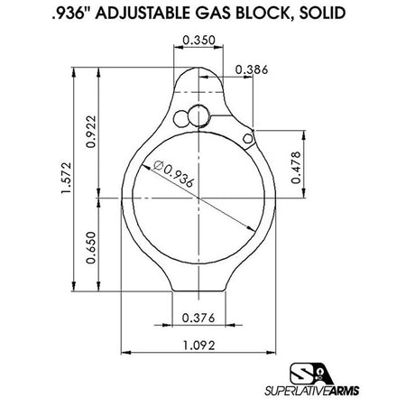 AR-15 Heavy Solid Adjustable Gas Block