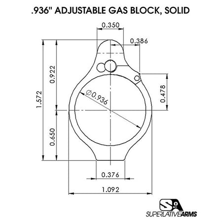 AR-15 Adjustable Solid Gas Block 850011846520