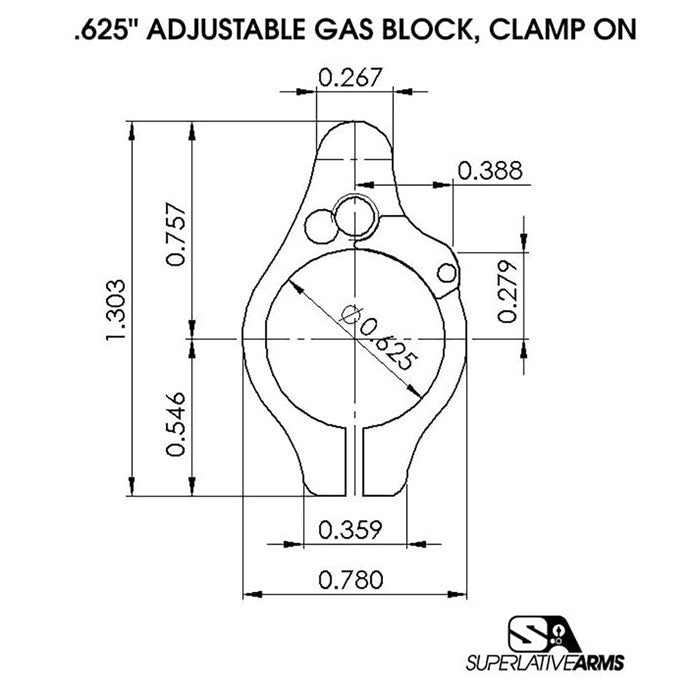 AR-15 Adjustable Clamp-On Gas Block 850011846384