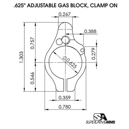 AR-15 Adjustable Clamp-On Gas Block 850011846384
