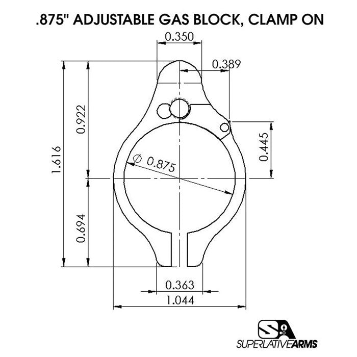 AR-15 Adjustable Clamp-On Gas Block 850011846452