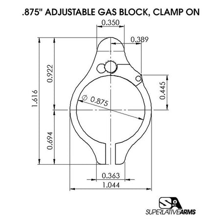 AR-15 Adjustable Clamp-On Gas Block 850011846452