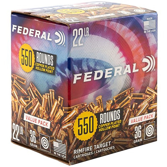 Federal Value Pack .22 Long Rifle 36 grain Copper Plated Hollow Point ammunition