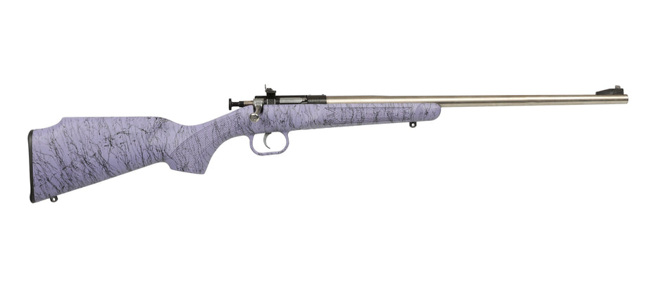 Crickett KSA2445 Gen2 Youth 22 LR 1rd 16.13" Stainless Single Shot Barrel, Stainless Steel Receiver, Purple w/Black Webbing Fixed Synthetic Stock