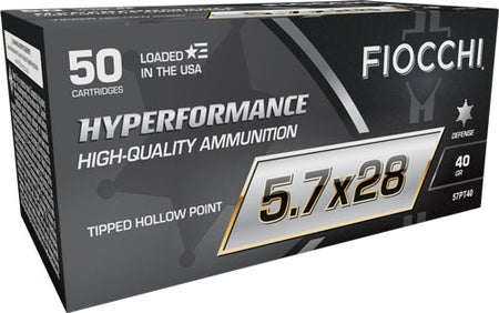 Fiocchi Hyperformance 5.7x28mm Ammo FN 40 Grain Polymer Tip