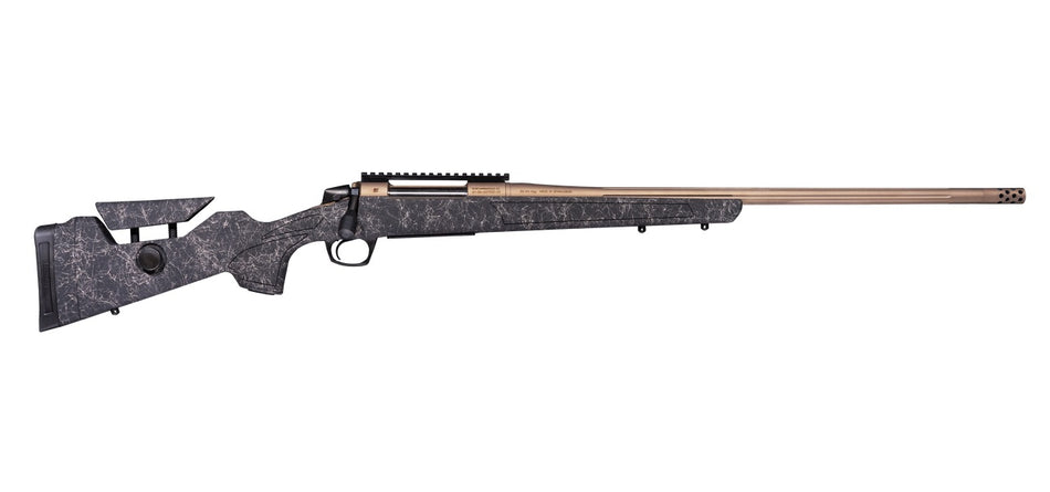 CVA CR3953F Cascade Long Range Hunter Full Size 308 Win 22" Smoked Bronze Cerakote Steel Threaded Barrel, Black w/Smoked Bronze Web Synthetic Stock
