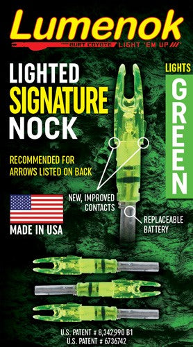 Lumenok Signature Series Green Illuminated Nocks Pack of 3