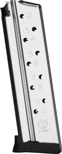 Metalform 10-Round 9mm Stainless 1911 Government Magazine - Removable Base