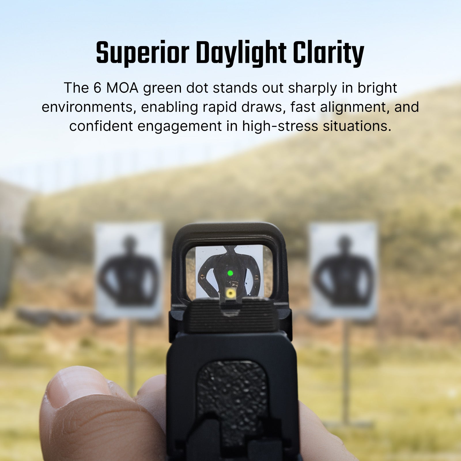 Osight SE Enclosed Emitter 6 MOA Green Dot Sight with Side-Loading Battery and RMSc Footprint