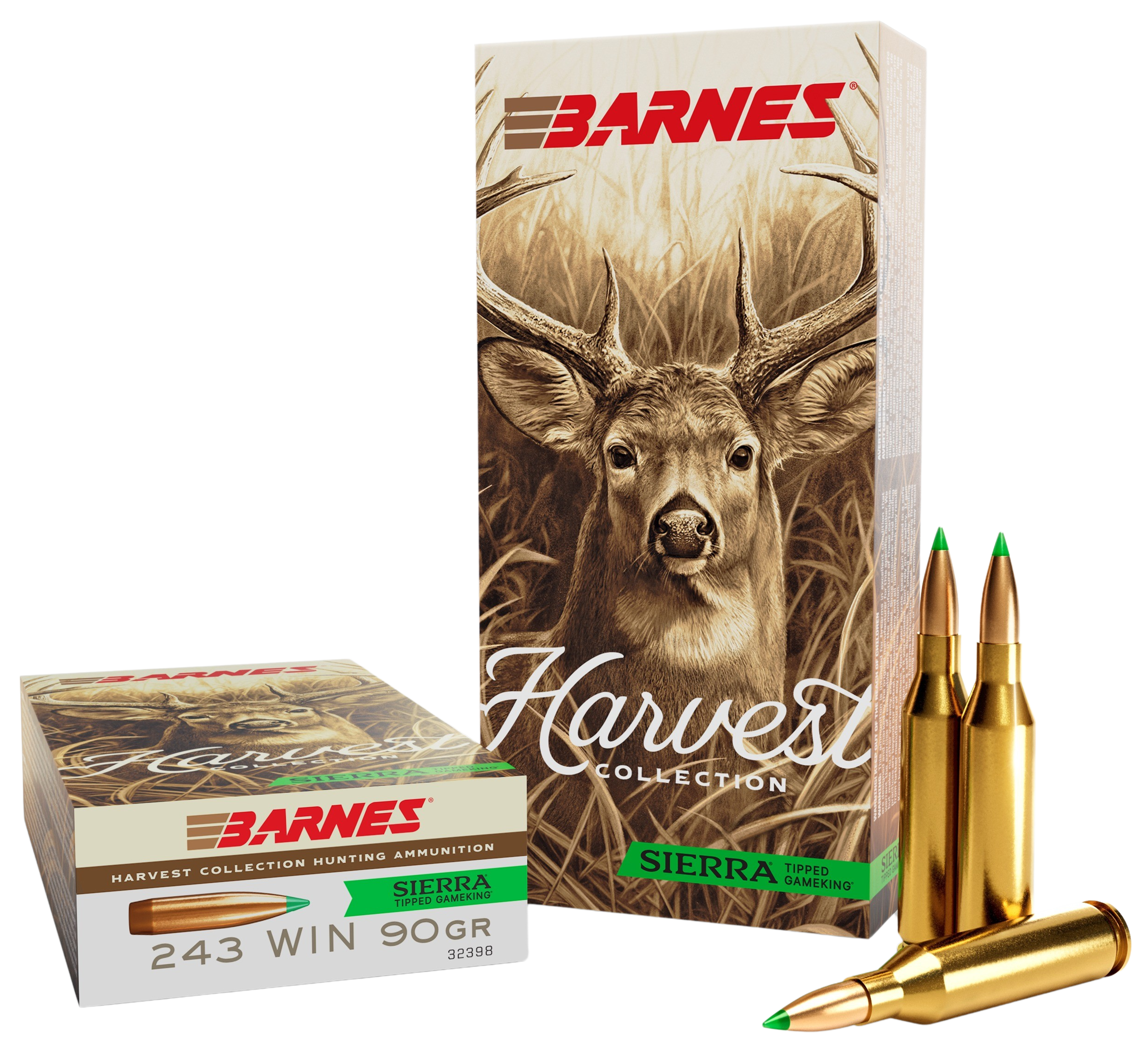 Barnes Bullets 32398 Harvest 243Win 90gr Sierra Tipped GameKing 20 Per Box/10 Case