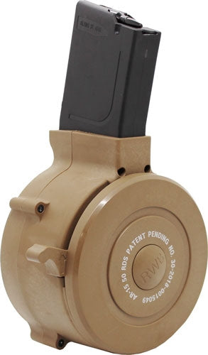 Iver Johnson AR15 223 Rem 50rd Tan Polymer Drum Magazine