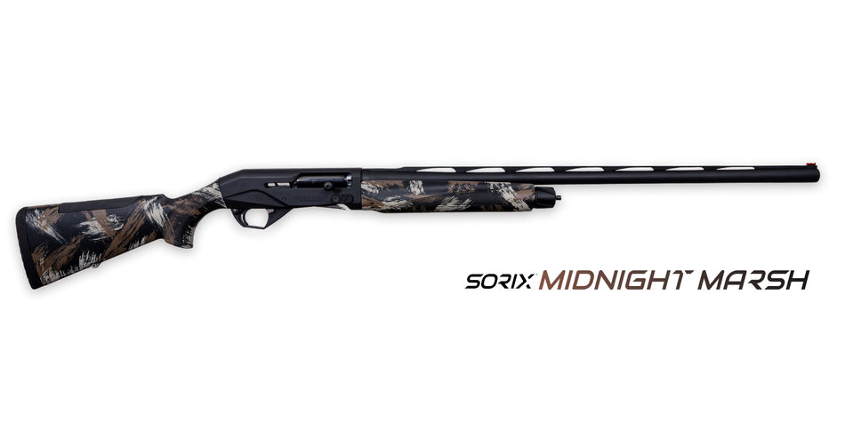 Weatherby XMM1228MAG Sorix Full Size 12 Gauge Semi-Auto 3" 2+1 28" Black Cerakote Vent Rib Barrel & Drilled & Tapped Steel Receiver, Midnight Marsh Synthetic Stock w/Adj Shim, Ambidextrous