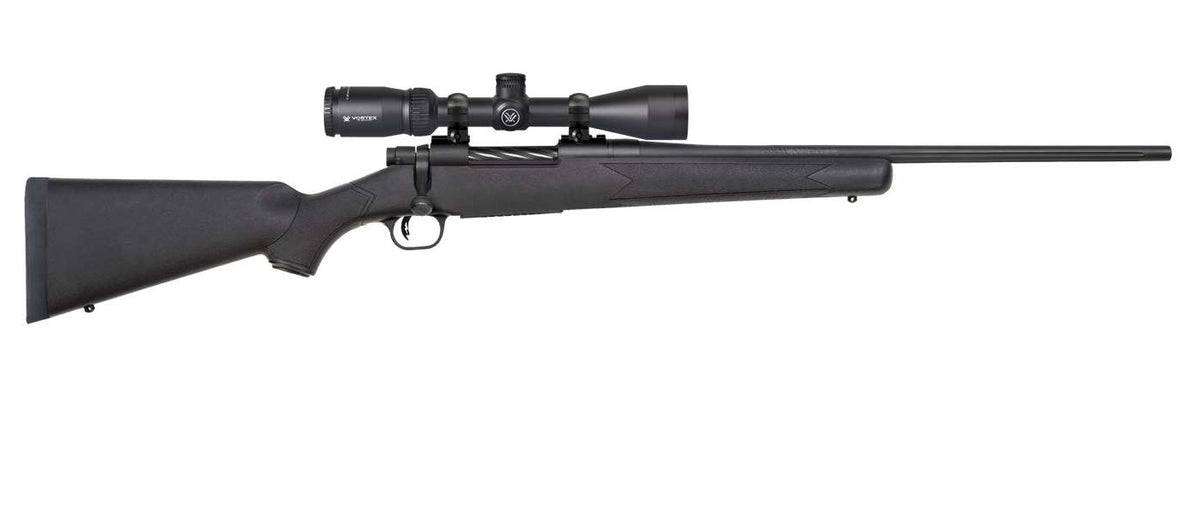 Mossberg 28053 Patriot 7mm-08 Rem Caliber with 5+1 Capacity, 22" Fluted Barrel, Matte Blued Metal Finish & Black Synthetic Stock Right Hand (Full Size) Includes Vortex Crossfire II 3-9x40mm Scope