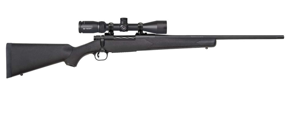Mossberg 28054 Patriot 25-06 Rem Caliber with 5+1 Capacity, 22" Fluted Barrel, Matte Blued Metal Finish & Black Synthetic Stock Right Hand (Full Size) Includes Vortex Crossfire II 3-9x40mm Scope