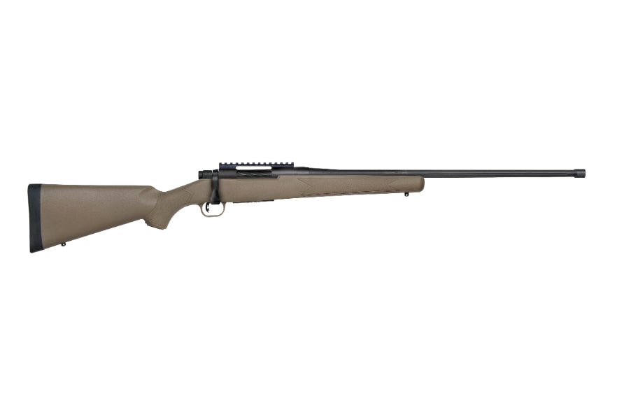 Mossberg 28090 Patriot Predator Full Size 6.5 PRC 4+1 24" Matte Blued Fluted Threaded Barrel, Matte Blued Stainless Steel Receiver w/Picatinny Rail, Flat Dark Earth Fixed Synthetic Stock, Right Hand