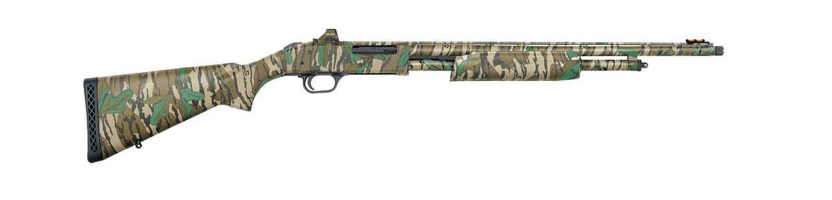 Mossberg 50133 500 Turkey Full Size 410 Gauge Pump 3" 5+1 20" Mossy Oak Greenleaf Vent Rib Barrel & Optics Cut Steel Receiver, Mossy Oak Greenleaf Synthetic Stock, Holosun 407K Red Dot