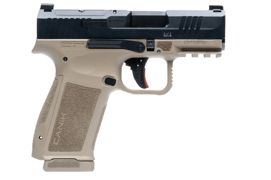Canik HG7882BDN Mete MC9L Sub-Compact Frame 9mm Luger 17+1 3.18" Black Steel Barrel, Black Nitride Serrated Steel Slide, Flat Dark Earth Polymer Frame w/Picatinny Rail, Interchangeable Backstrap Grip
