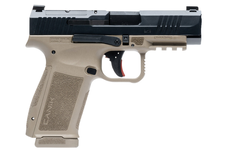 Canik HG7883BDN Mete MC9LS Sub-Compact Frame 9mm Luger 17+1 3.64" Black Steel Barrel, Black Nitride Serrated Steel Slide, Flat Dark Earth Polymer Frame w/Picatinny Rail, Interchangeable Backstrap Grip