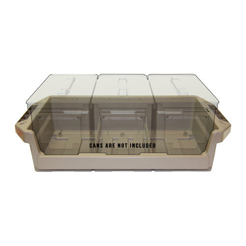 MTM Stackable 50 Cal Ammo Can Tray, Dark Earth, Holds 3 Cans