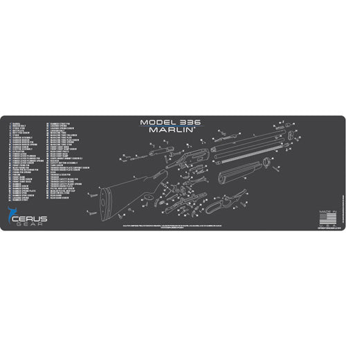 Marlin 336 Armorer Schematic Rifle Cleaning Mat Gray