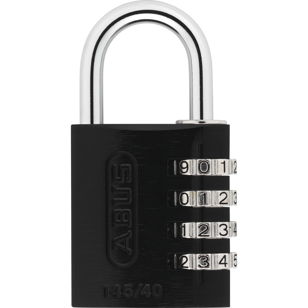 ABUS AlumCombo 145/40C Black Spring-Shackle 4-Dial Combination Lock