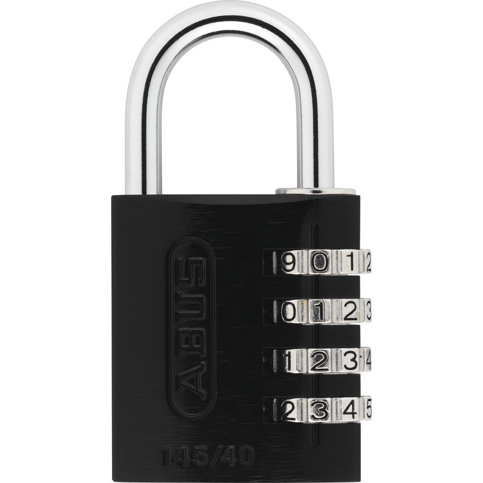 ABUS AlumCombo 145/40C Black Spring-Shackle 4-Dial Combination Lock