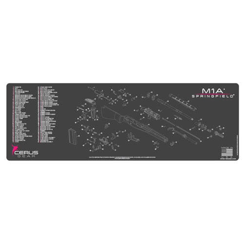 Springfield M1A Schematic Rifle ProMat Charcoal Gray Pink 12x36