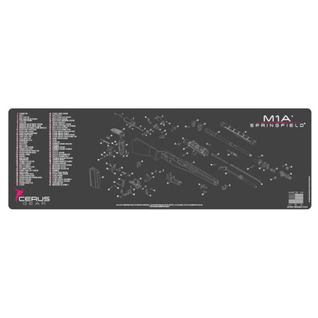 Springfield M1A Schematic Rifle ProMat Charcoal Gray Pink 12x36